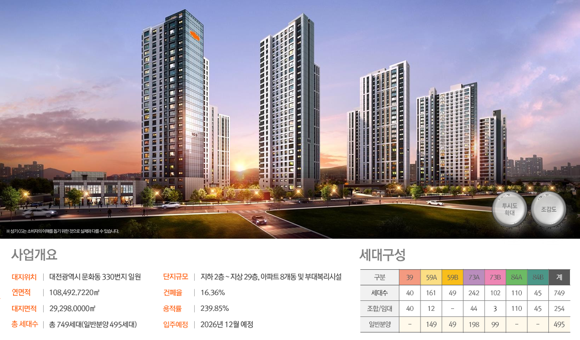 e편한세상 서대전역 센트로 사업개요 안내